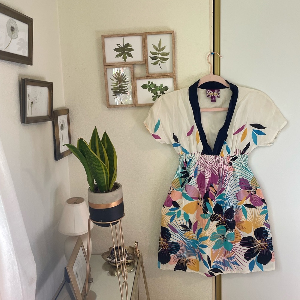 Anthropologie Yumi Kim Silk Kimono Spring Floral Mini Dress S